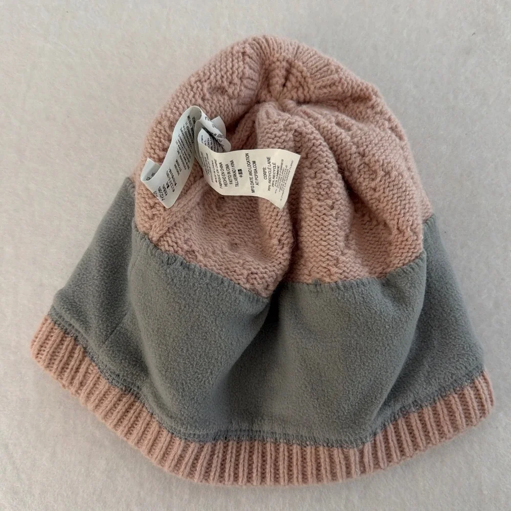 Patagonia Women Diamond Cable Knit Beanie Fuzzy Mauve Pink Wool Blend 28996 FA21